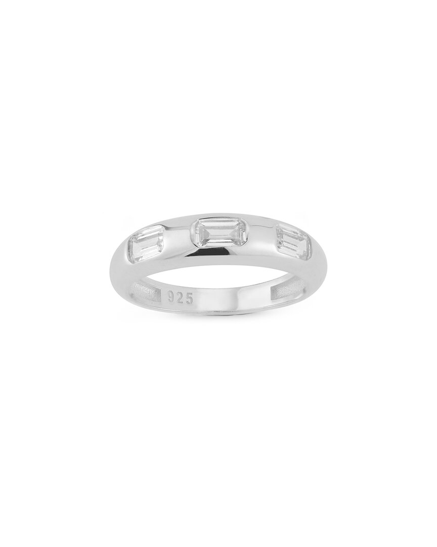 Chloe & Madison Chloe And Madison Silver Cz Baguette Dome Ring