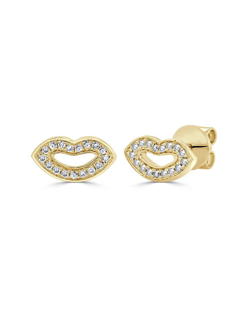 Shop Sabrina Designs 14k 0.16 Ct. Tw. Diamond Lip Earrings In Yellow