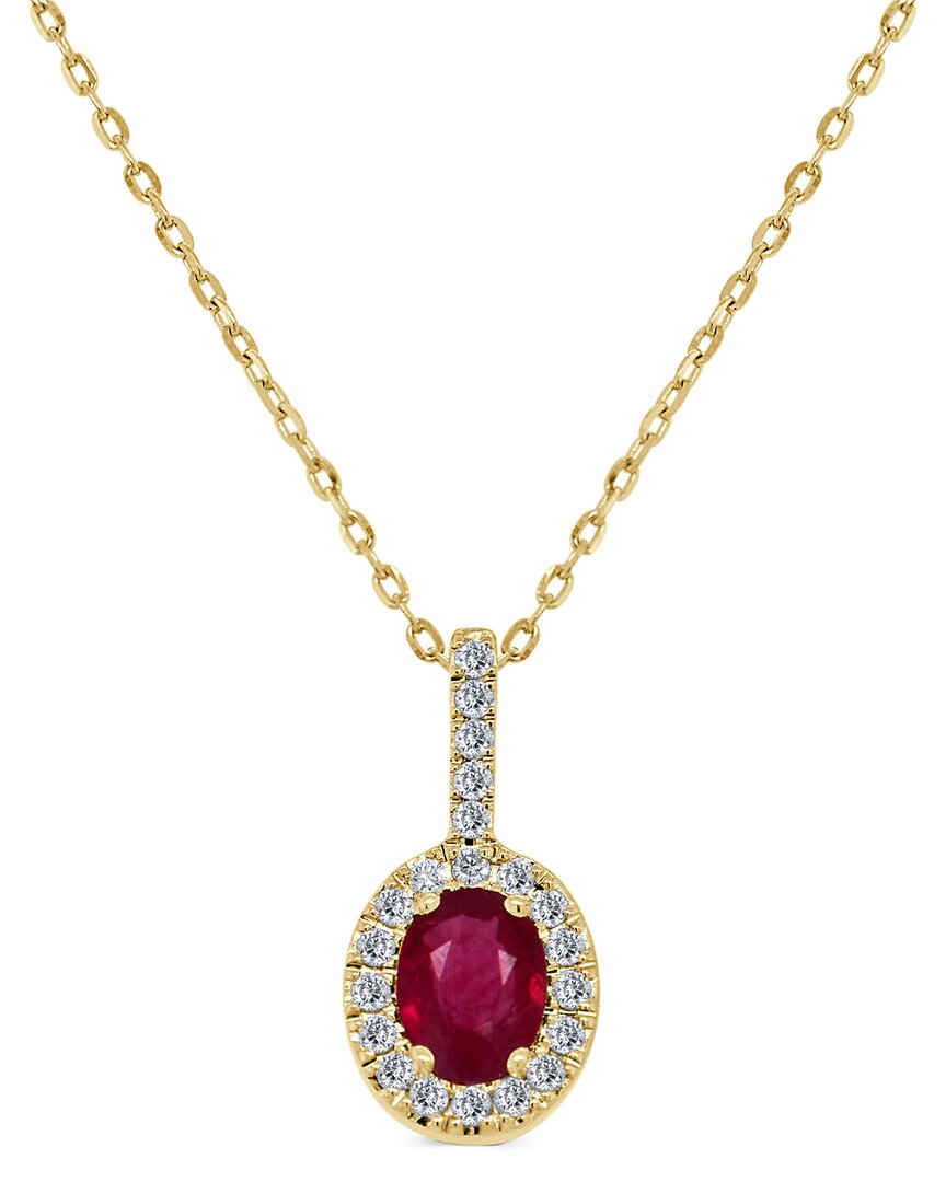Sabrina Designs 14k Gold, Ruby & Diamond Oval Pendant In Yellow