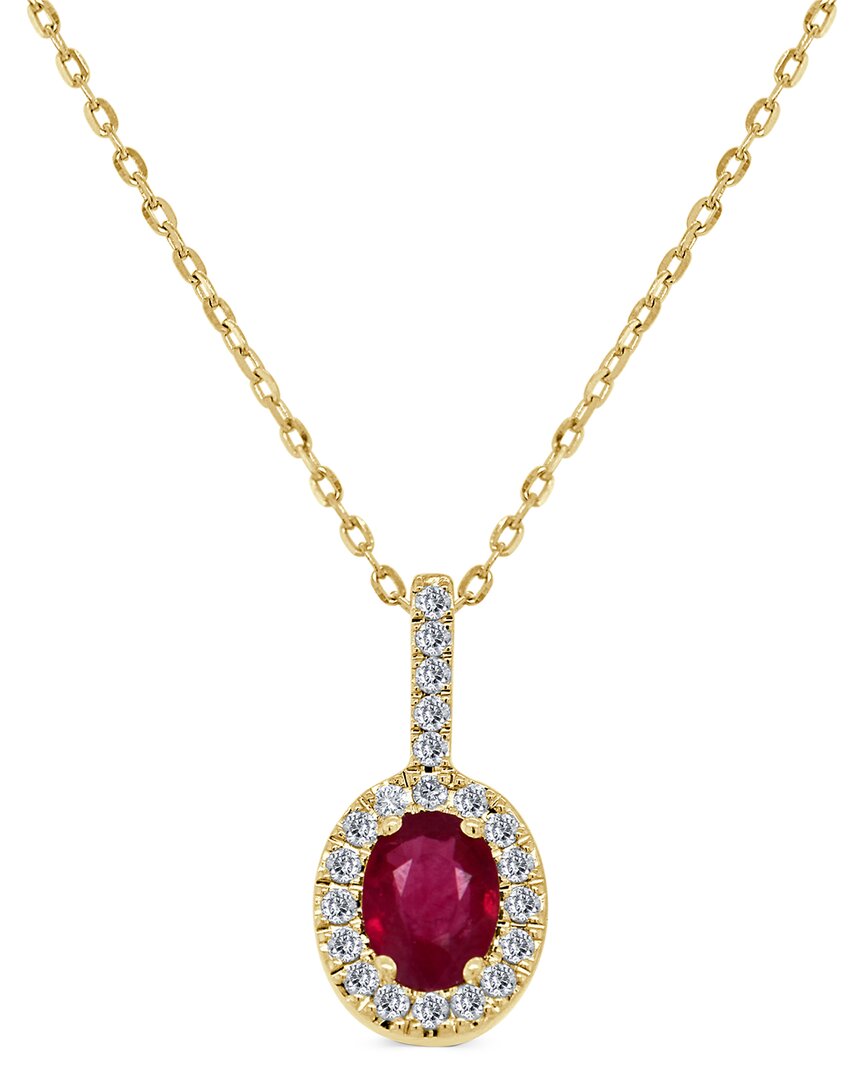 Sabrina Designs 14k Gold, Ruby & Diamond Oval Pendant