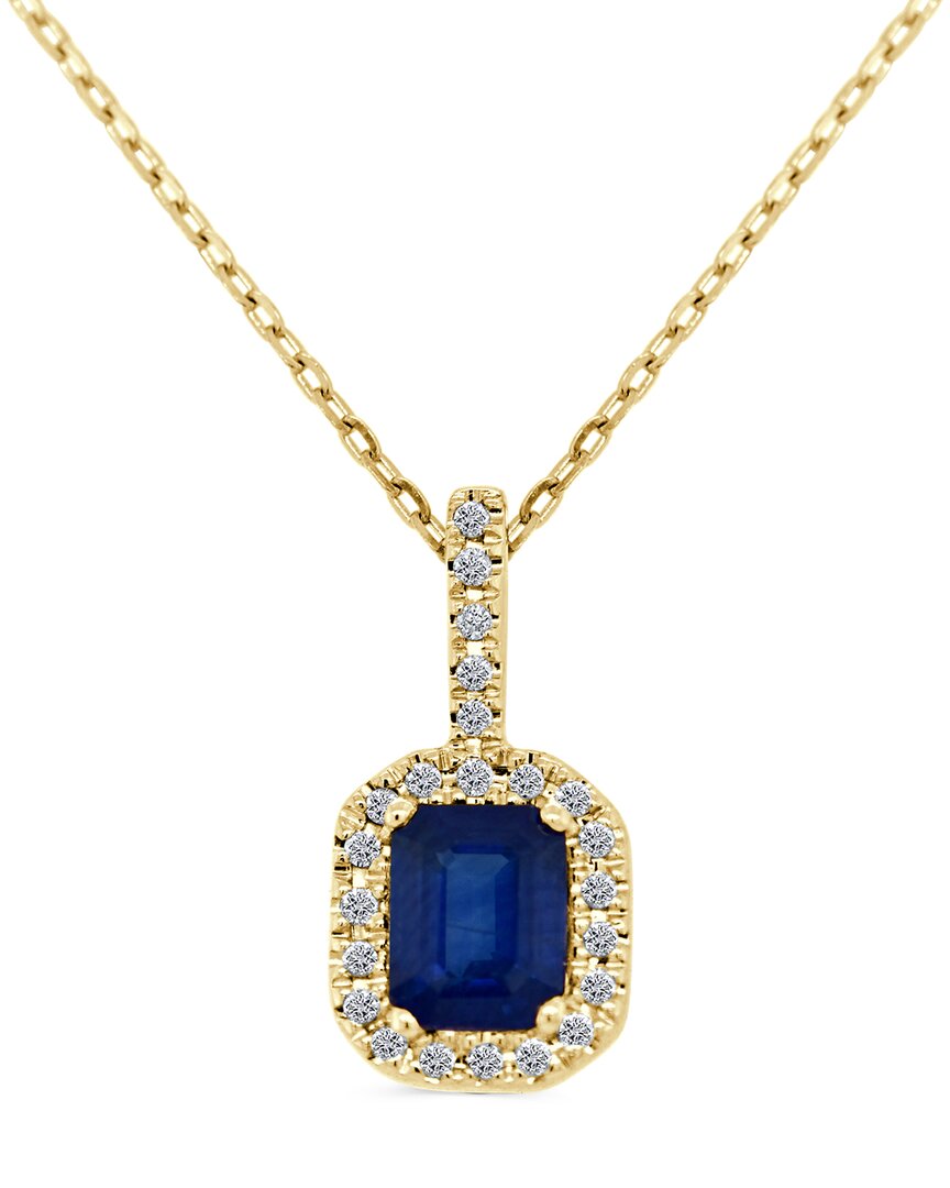 Sabrina Designs 14k 0.71 Ct. Tw. Diamond & Sapphire Octagon Pendant