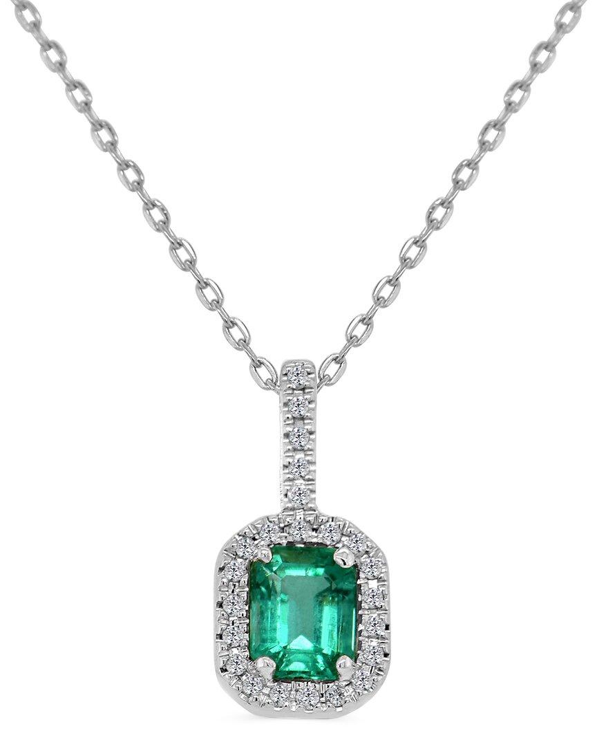 Sabrina Designs 14k 0.66 Ct. Tw. Diamond & Emerald Octagon Pendant Necklace