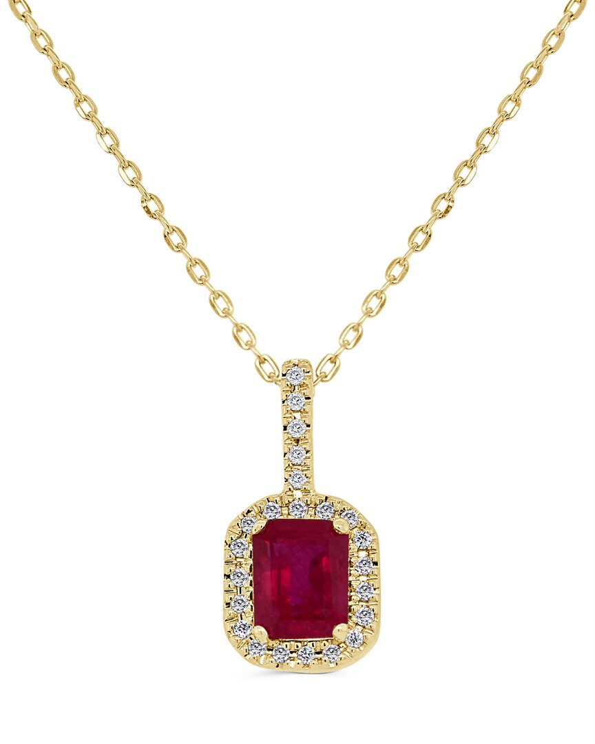 Sabrina Designs 14k 0.71 Ct. Tw. Diamond & Ruby Octagon Pendant