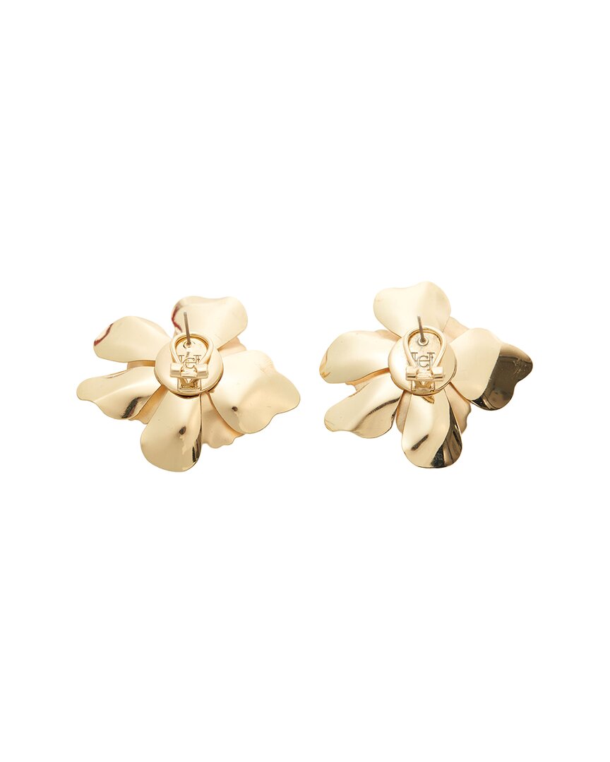 Carolina Herrera Cz Flower Stud Earrings In Gold