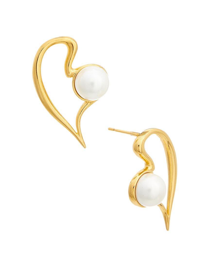 Oscar De La Renta Heart-shaped Earrings In Gold