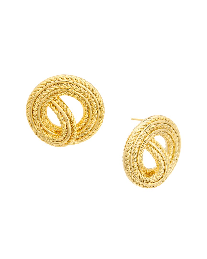 Crystal Haze 18k Plated Statement Earrings In Gold