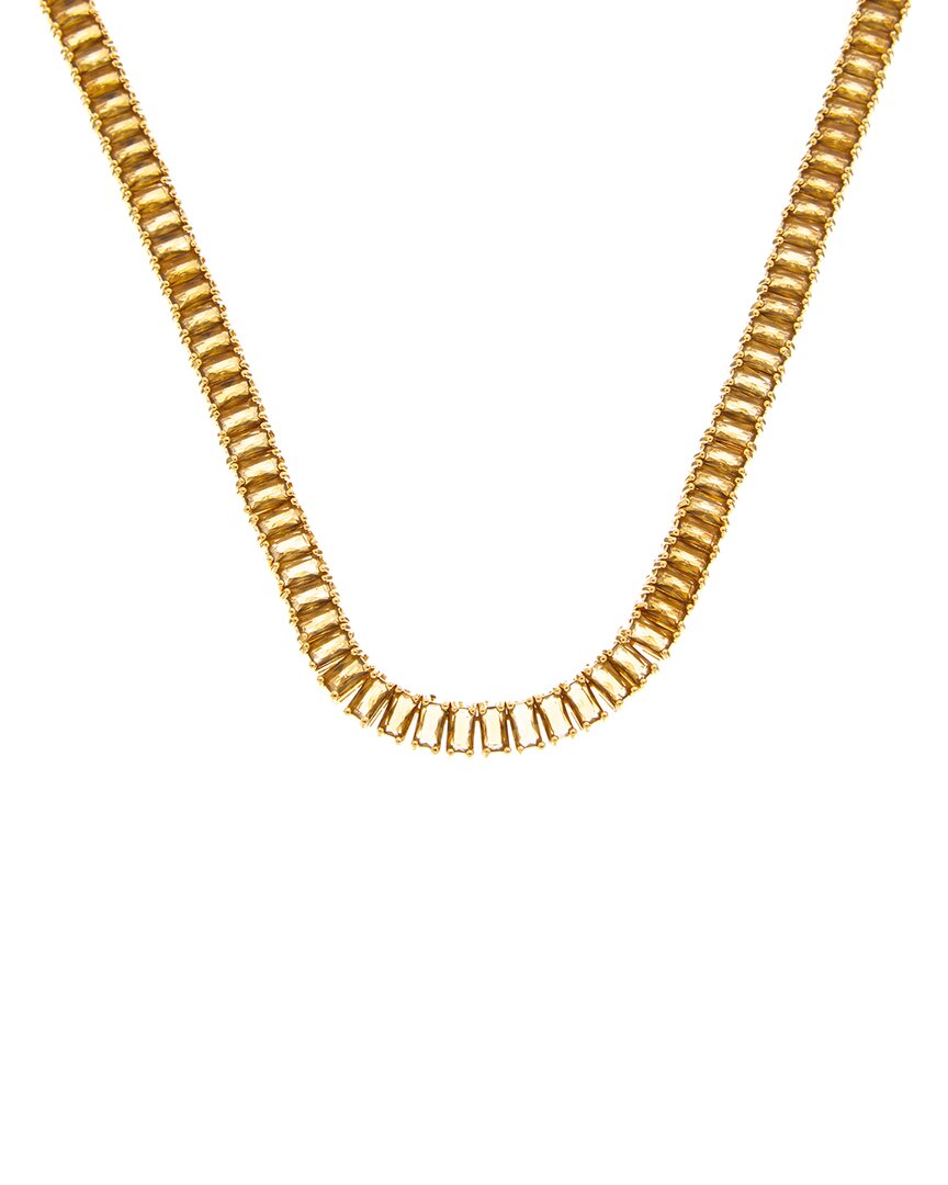 Crystal Haze 18k Plated Cz Statement Necklace In Gold