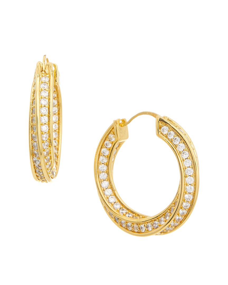 Crystal Haze 18k Plated Cz Dangle Earrings In Gold