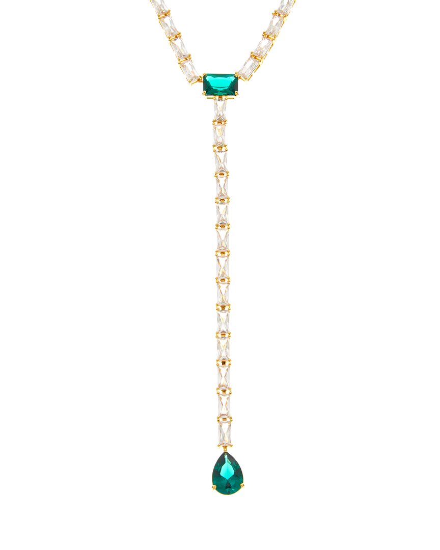 Crystal Haze 18k Plated Cz Statement Necklace In Multi