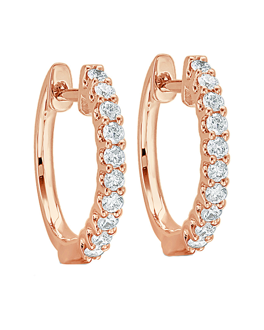 Sabrina Designs 18k Rose Gold 0.28 Ct. Tw. Diamond Hoops