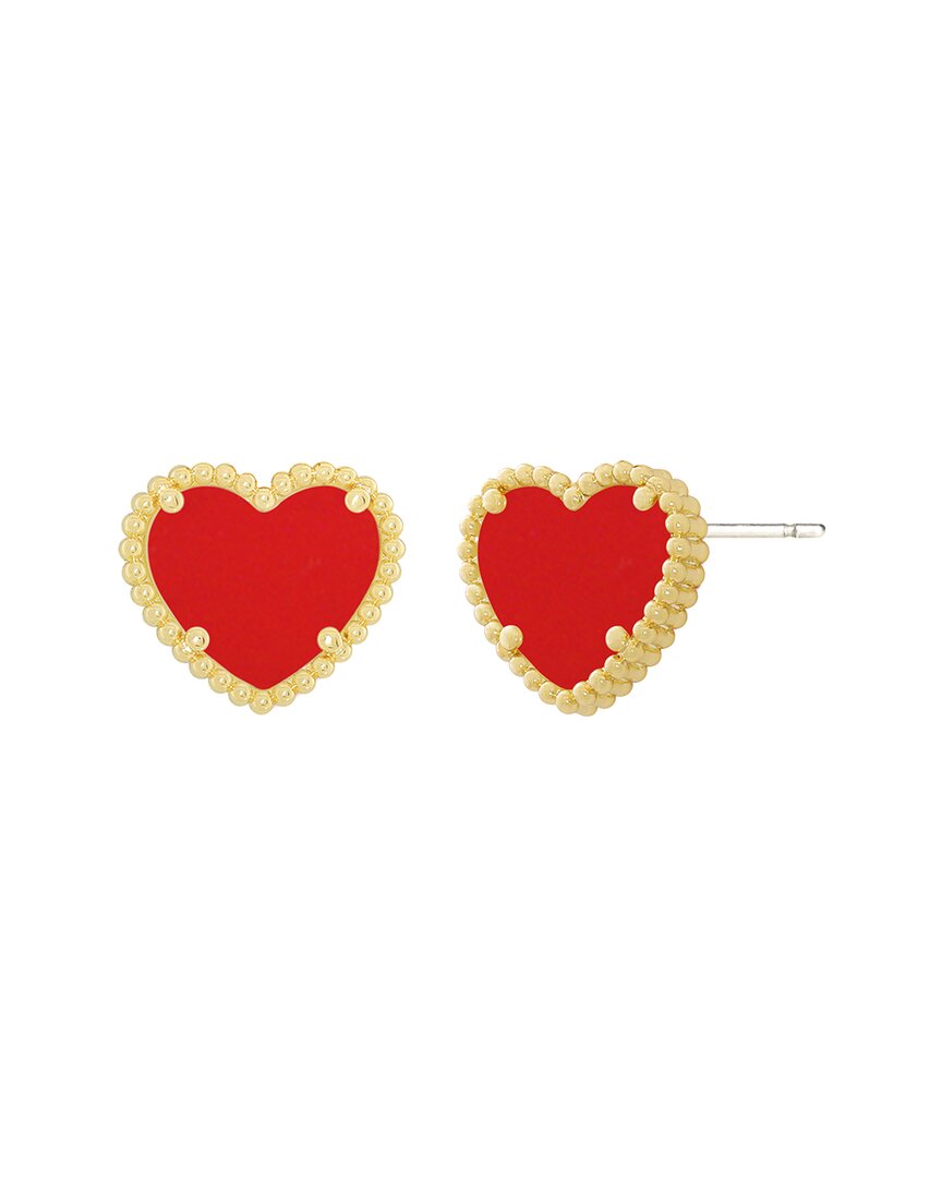 Jankuo 14k Plated Synthetic Coral Stud-post Earrings In Red