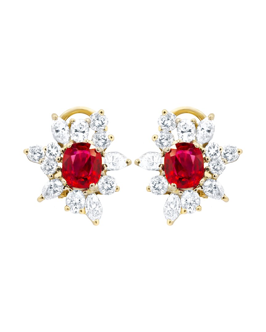 Diana M. Fine Jewelry 18K 3.00 ct. tw. Diamond & Ruby Earrings
