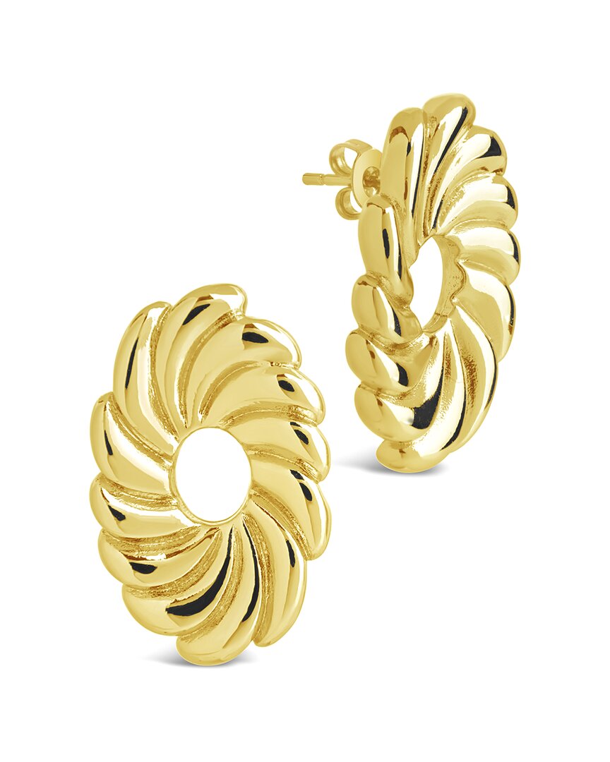Sterling Forever Gold-tone Or Silver-tone Round Scalloped Moulinet Studs