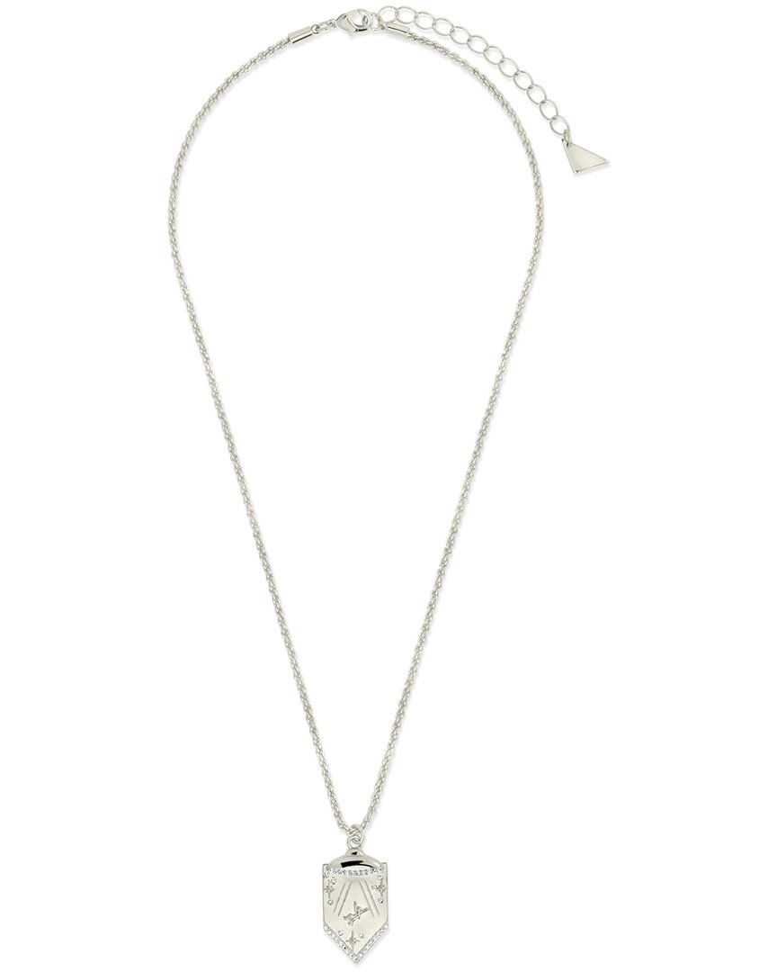 Sterling Forever Beam Me Up Cz Pendant Necklace In Metallic