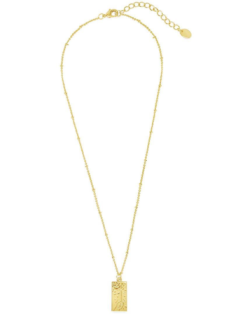 Sterling Forever The Magician Tarot Card Necklace In Gold