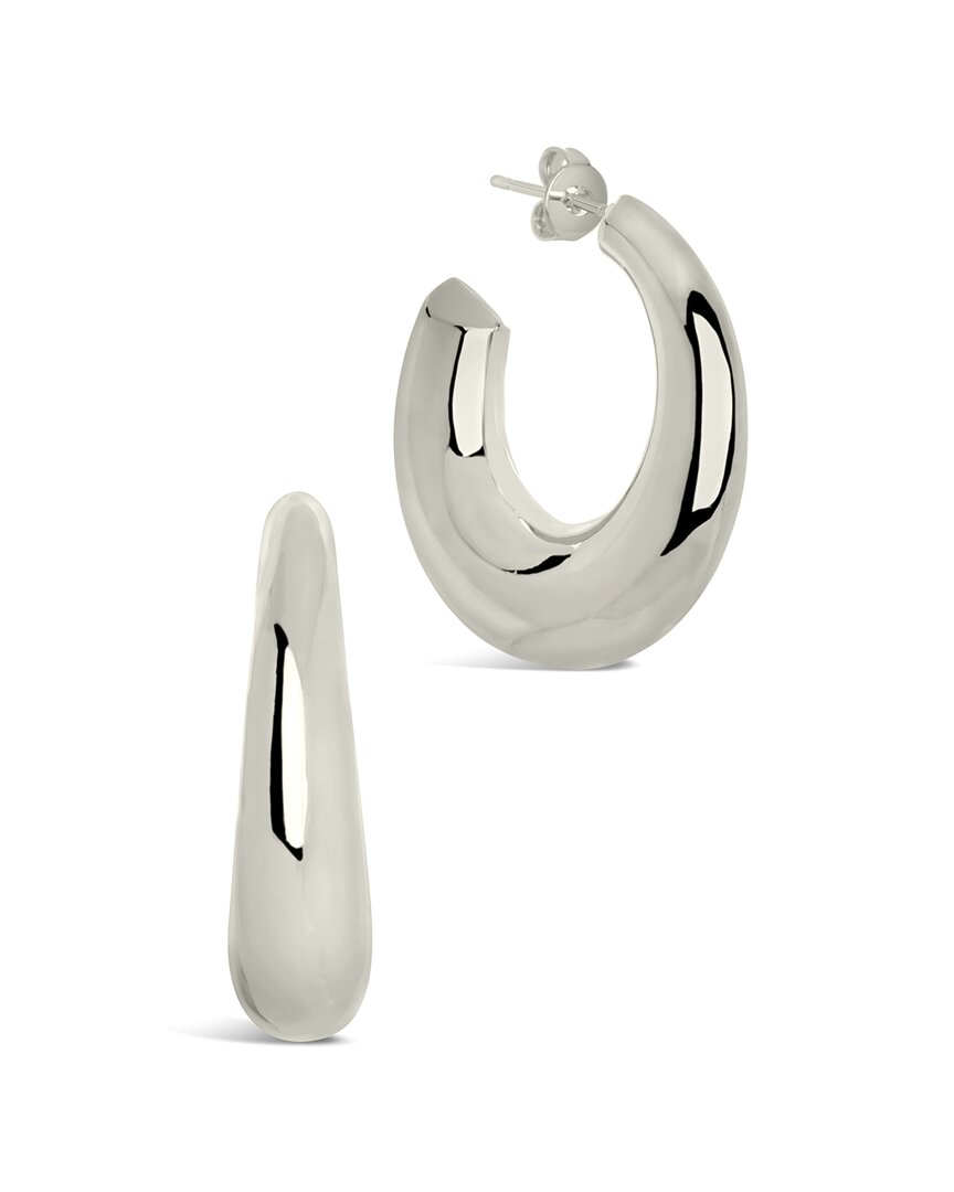 Sterling Forever Coco Tube Hoop Earrings