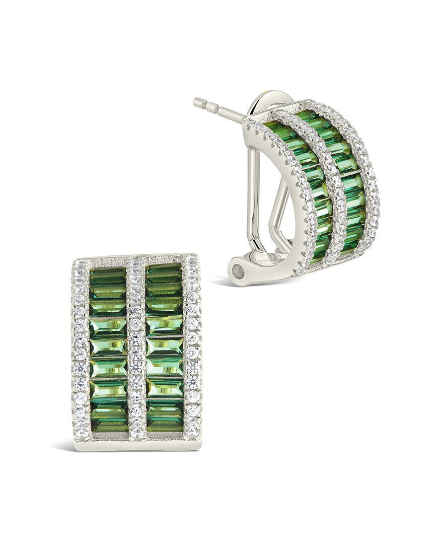 Sterling Forever Cz Serena Hoop Earrings