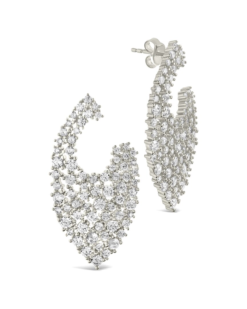 Sterling Forever Priscilla Cubic Zirconia Statement Stud Earrings In Metallic