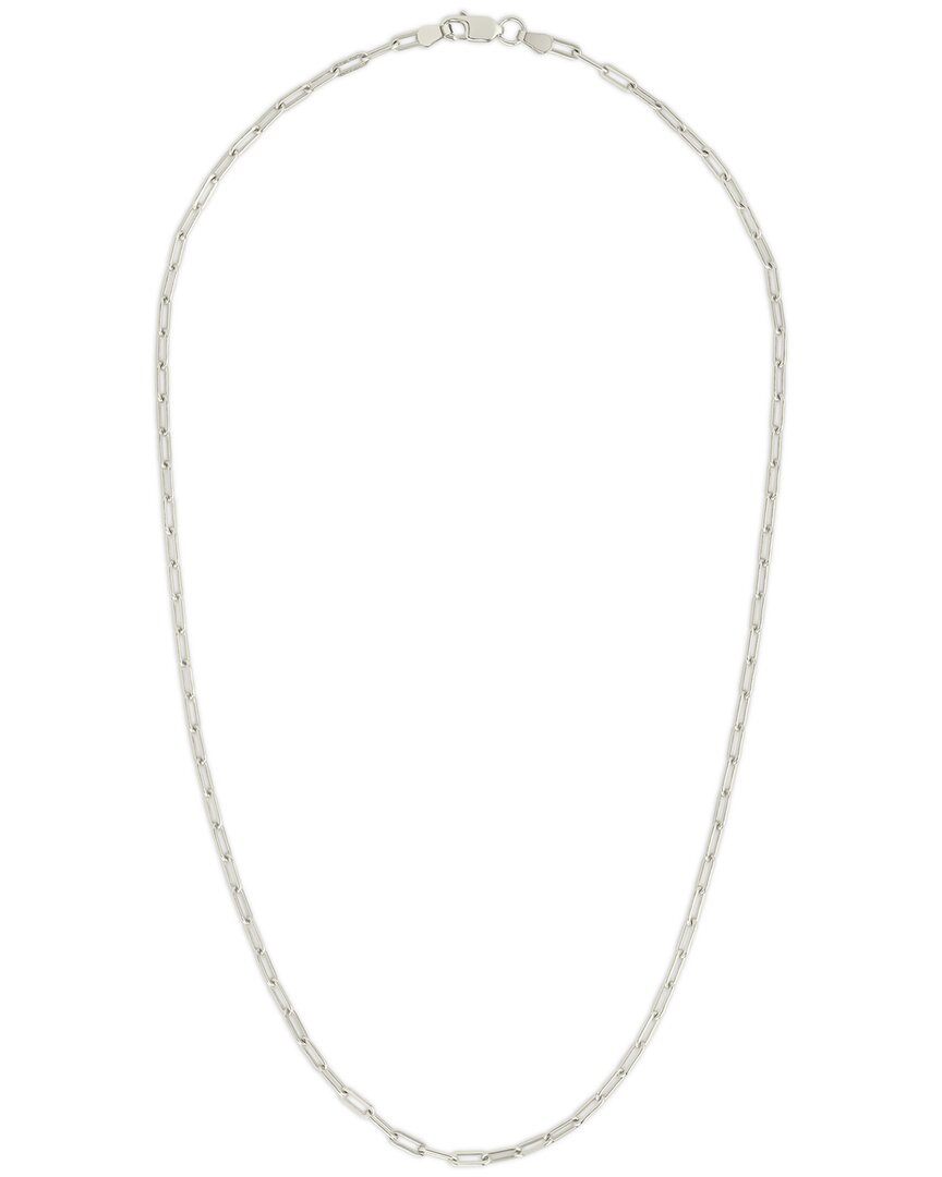 Sterling Forever Silver Paperclip Chain Necklace In Metallic