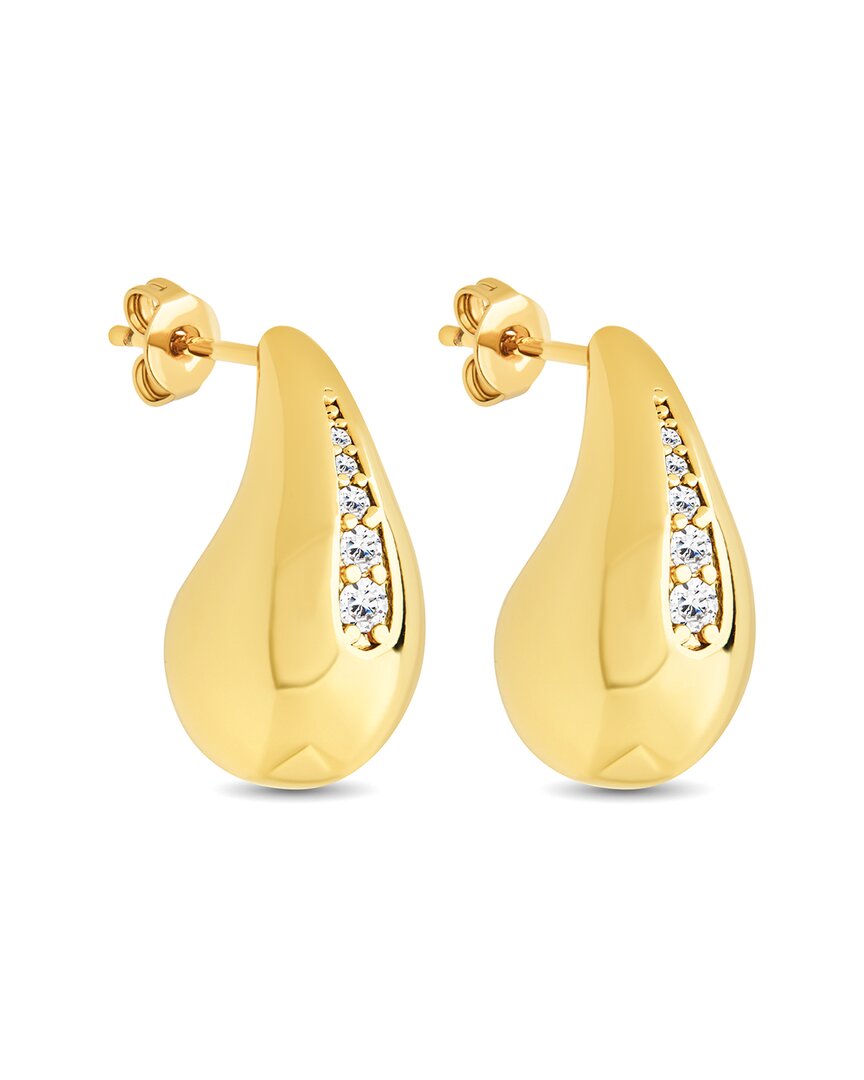 Sterling Forever Callie Cubic Zirconia Teardrop Earrings In Gold