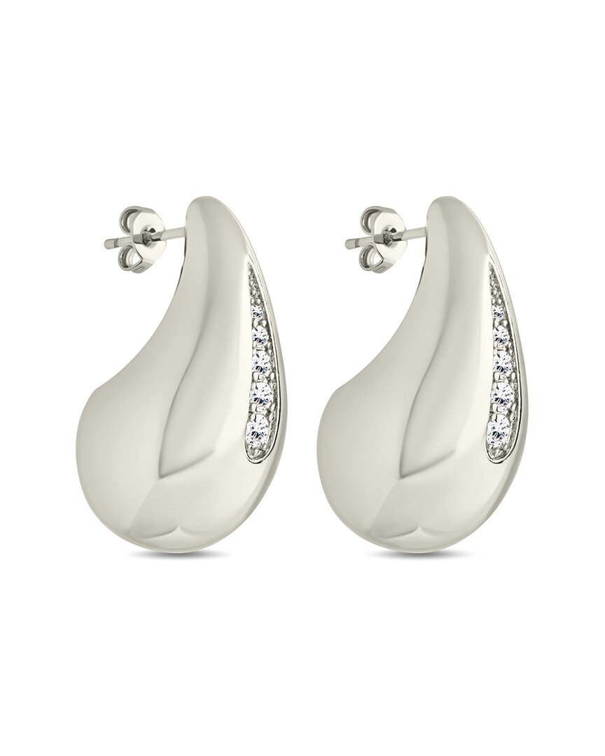 Sterling Forever Cz Callie Teardrop Polished Earrings