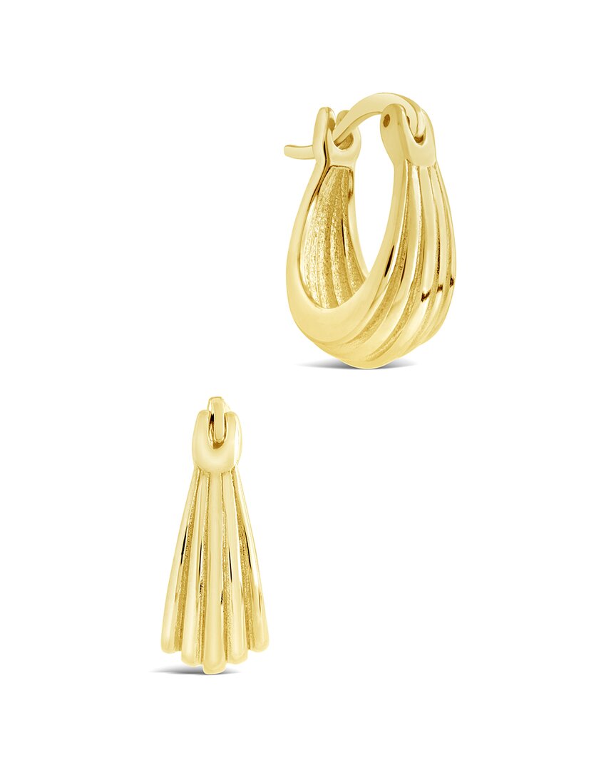 Sterling Forever Silver Ripple Statement Hoop Earrings