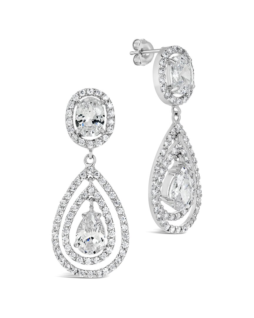 Sterling Forever Cheyenne Cz Drop Stud Earrings In Metallic