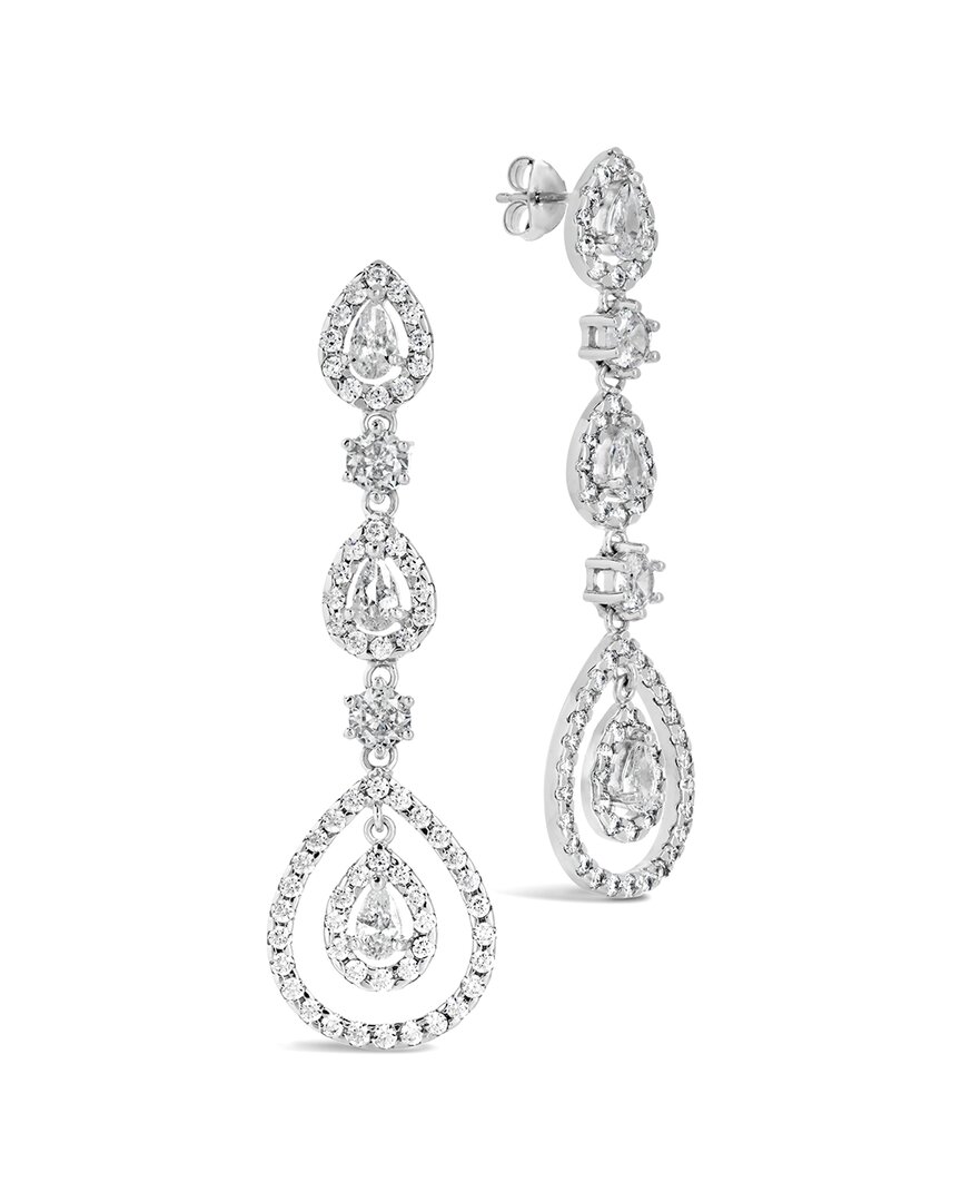 Sterling Forever Cz Meryl Drop Earrings