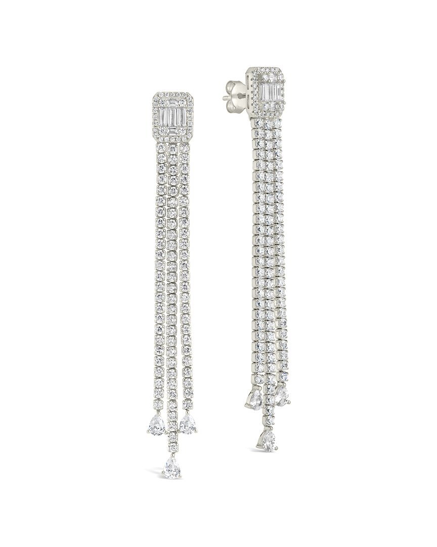 Sterling Forever Cz Naomi Dangle Stud Earrings