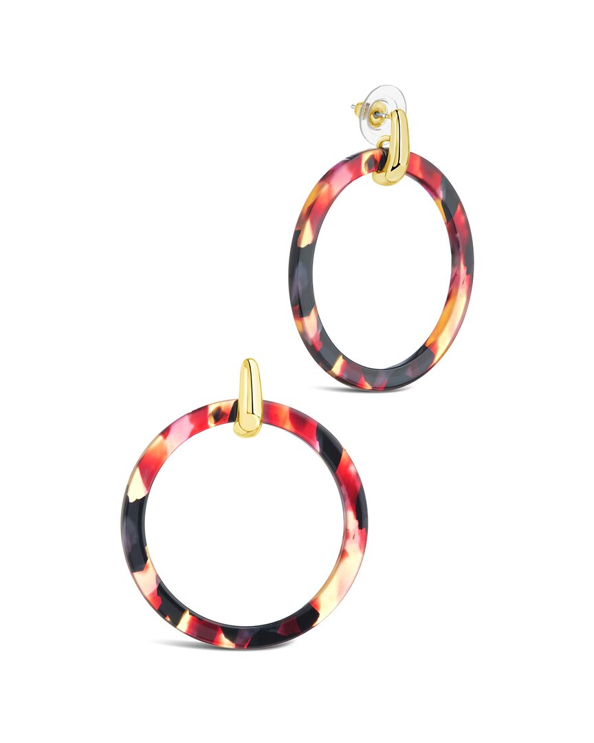 Sterling Forever 14k Plated Circle Resin Stud Drop Earrings