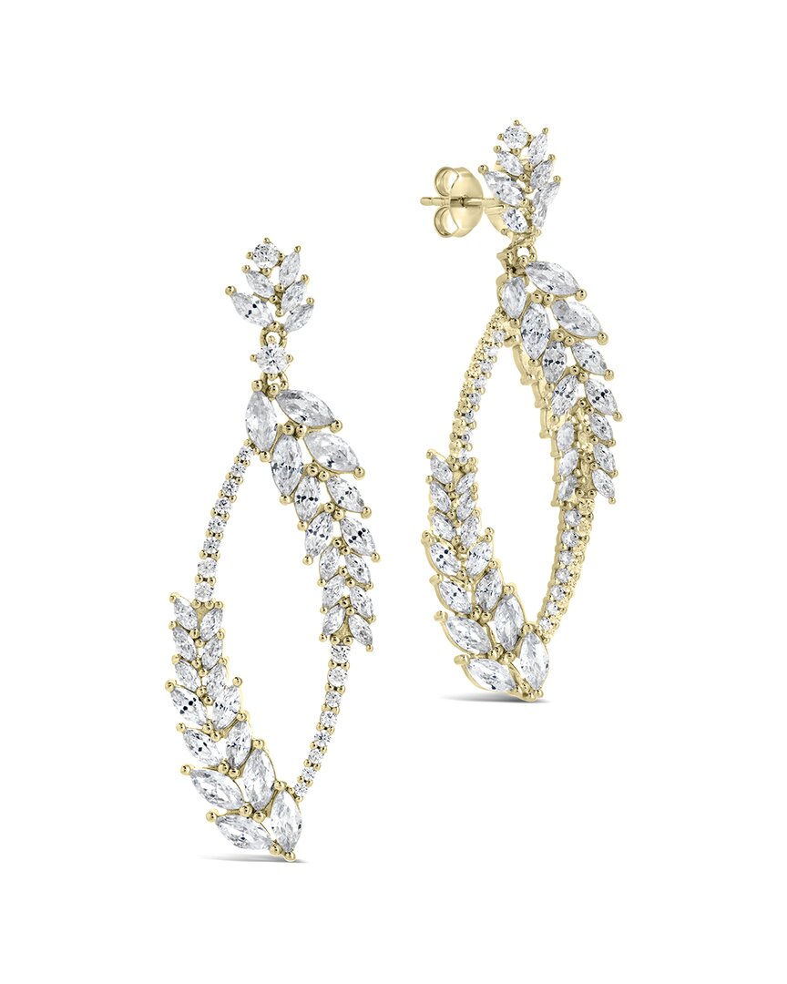 Sterling Forever Gail Statement Cubic Zirconia Drop Earrings In Gold