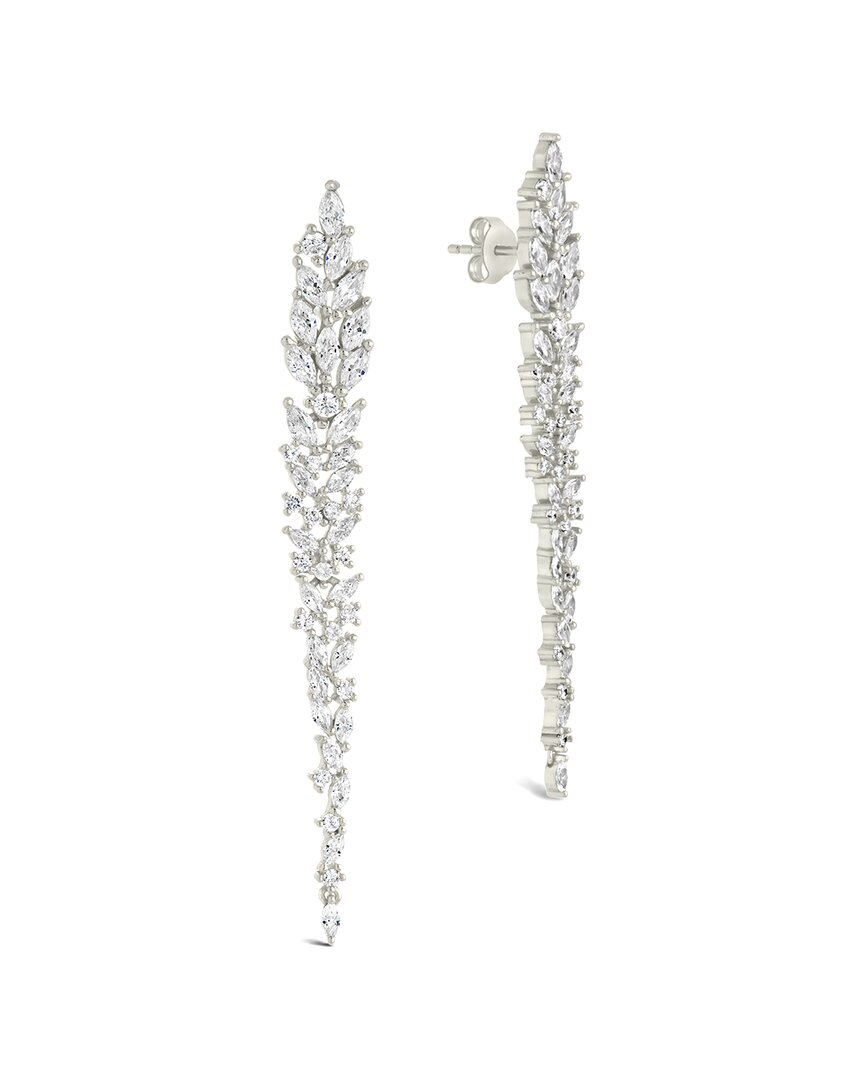 Sterling Forever Cz Shay Linear Drop Earrings