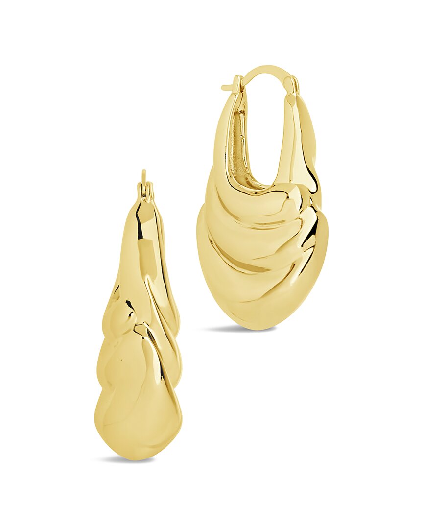 Sterling Forever Manon Textured Statement Hoop Earrings