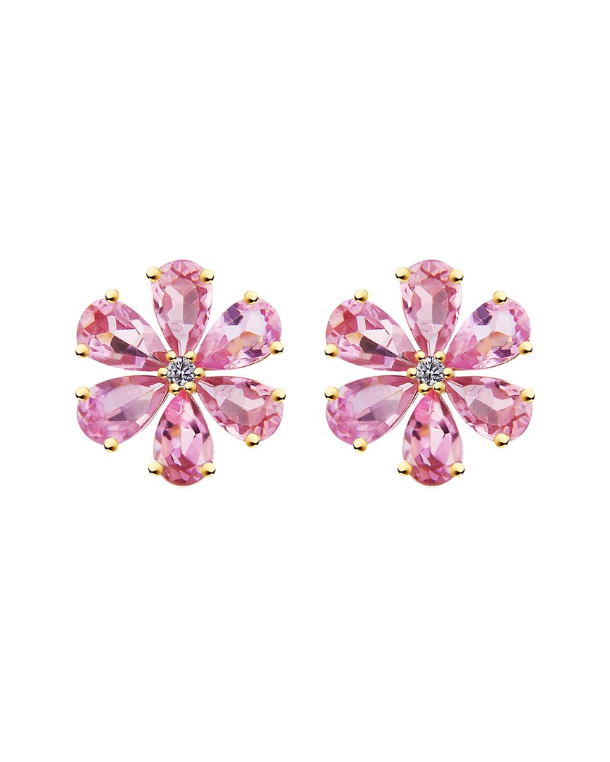 Kai Fine Jewelry 14k 3.43 Ct. Tw. Diamond & Pink Sapphire Stud Earrings In Pink