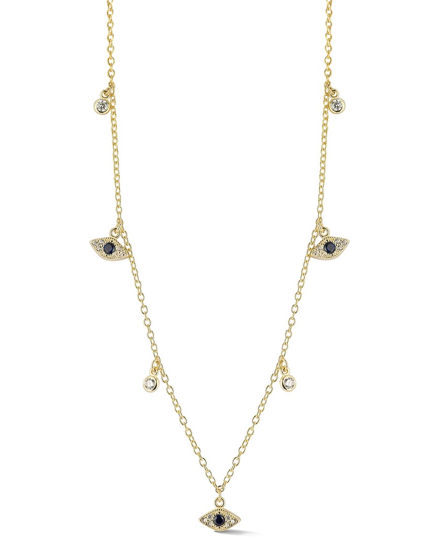 Sphera Milano 14k Over Silver Cz Eye Charm Choker Necklace
