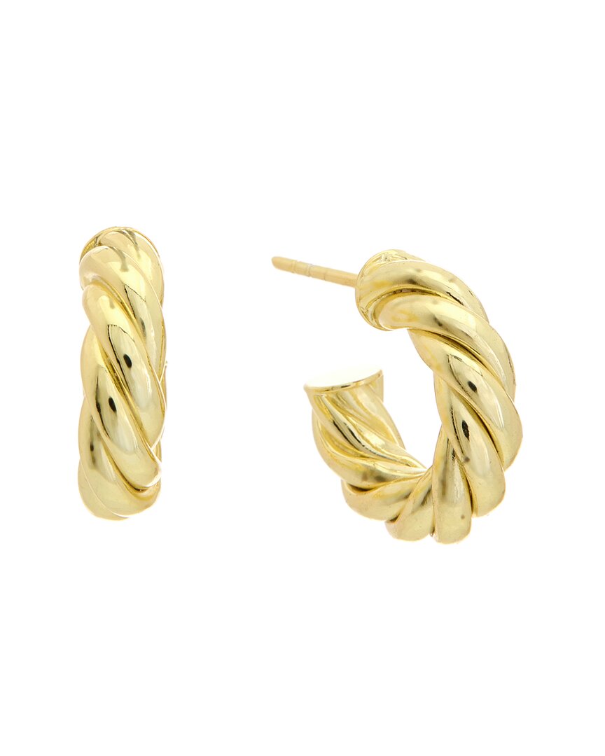 Argento Vivo 14k Plated Twisted Hoops
