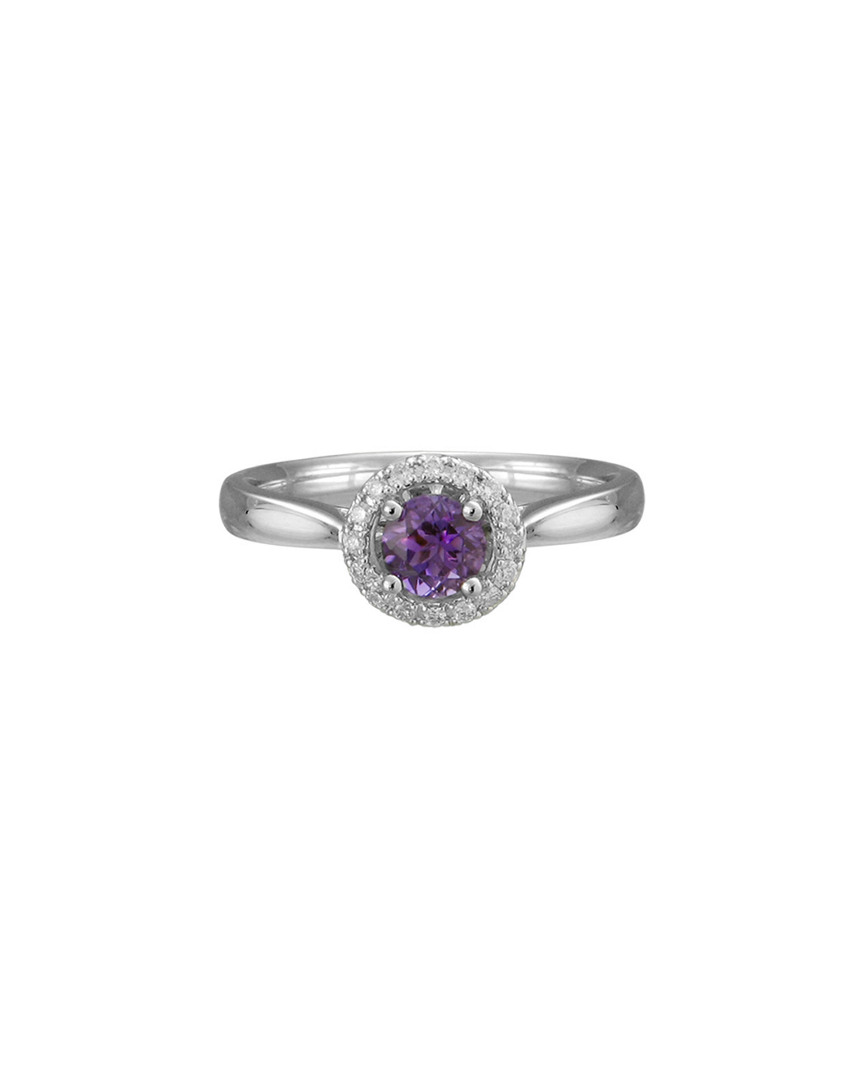 Gemstones 14k 0.58 Ct. Tw. Diamond & Amethyst Ring In Multicolor