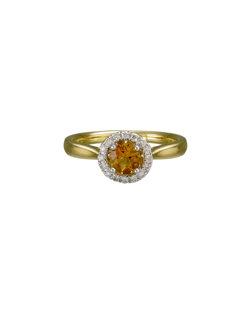 Gemstones 14k 0.57 Ct. Tw. Diamond & Citrine Ring In Multicolor