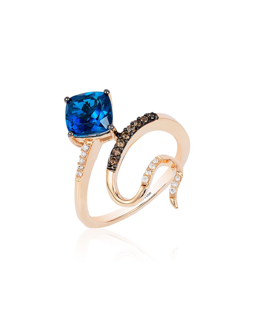 Le Vian ® 14k Strawberry Gold® 2.11 Ct. Tw. Diamond & London Blue Topaz Ring