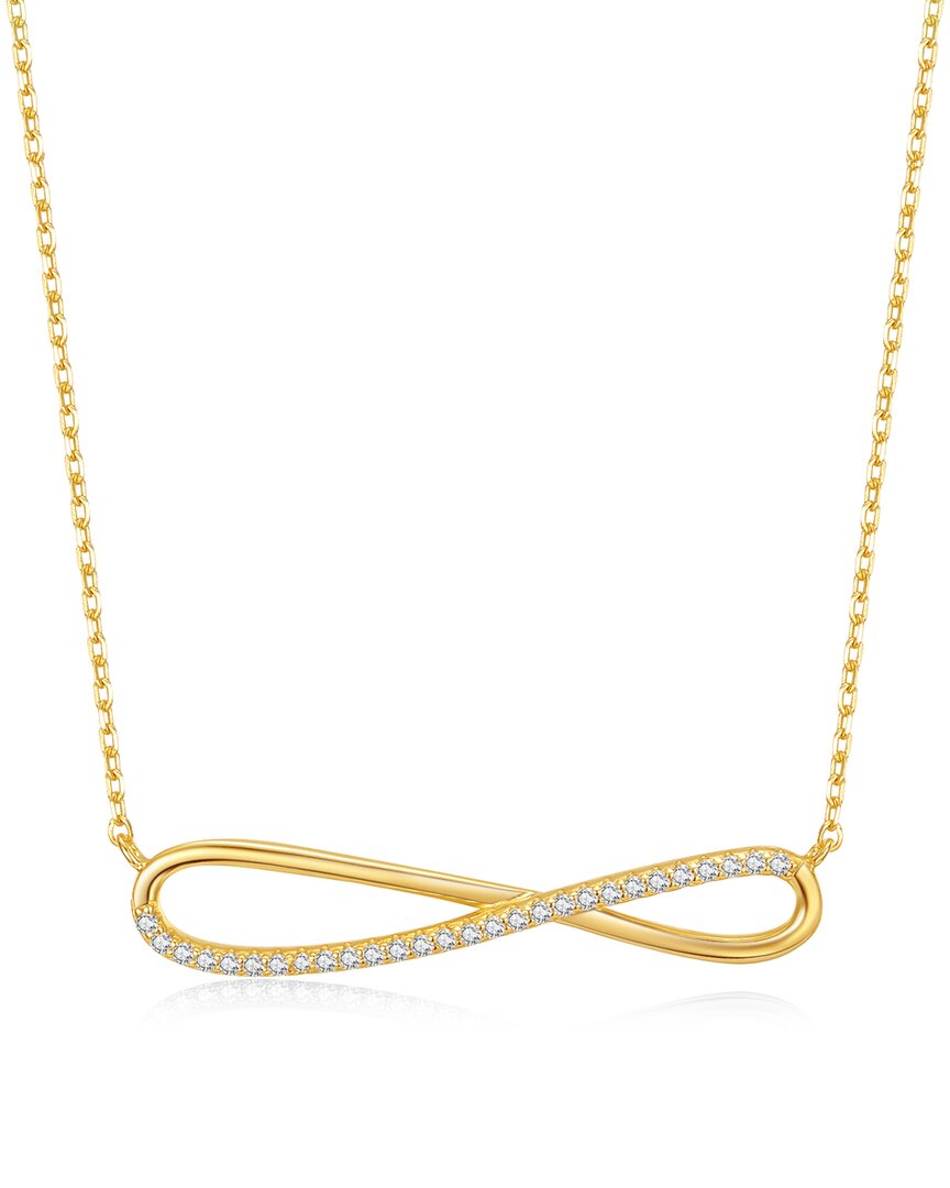 Genevive 14k Over Silver Cz Infinity Necklace