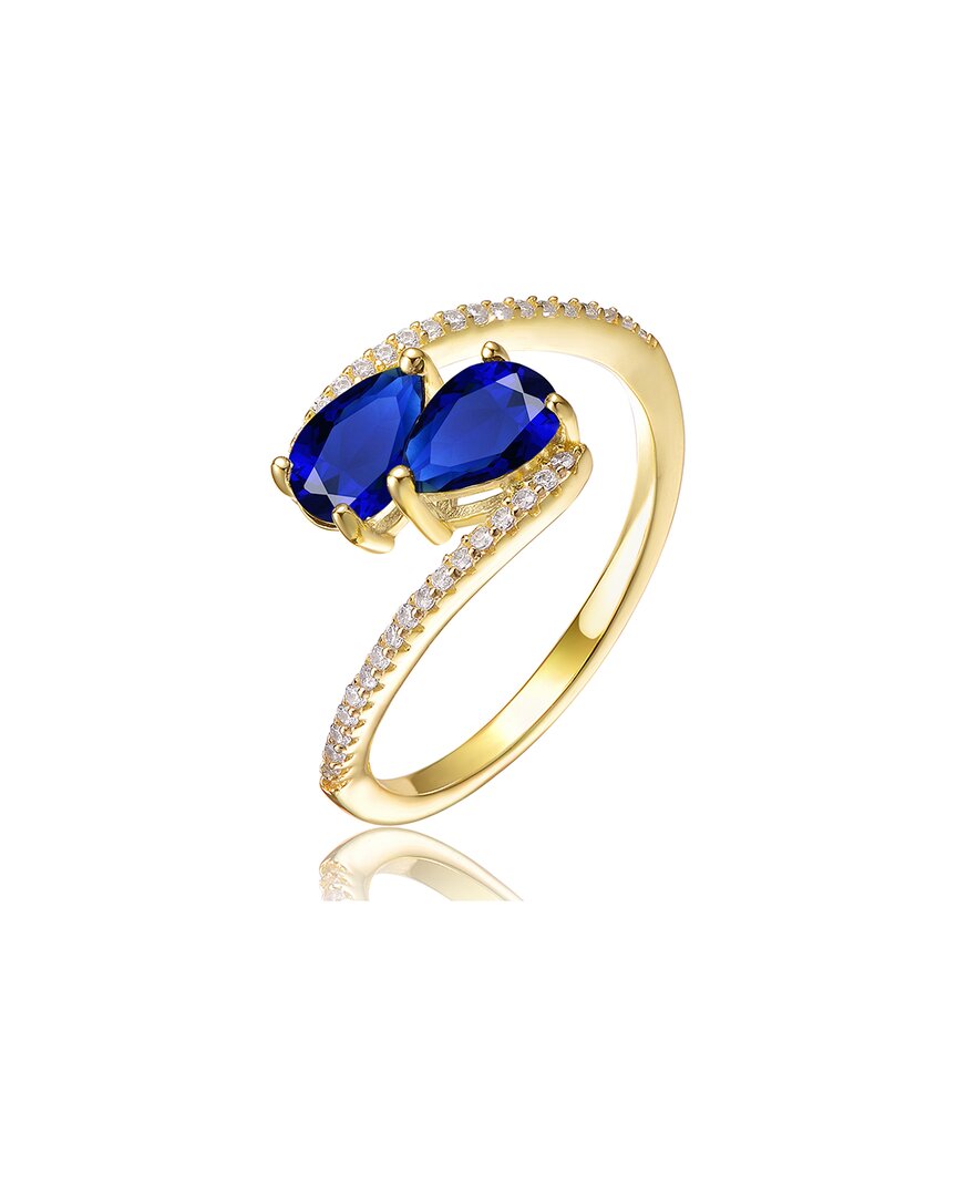 Genevive 14k Over Silver Cz Bypass Ring