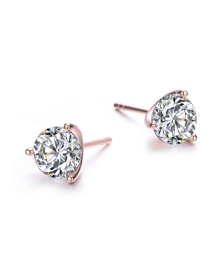 Rachel Glauber 18k Rose Gold Vermeil Cz Martini Studs