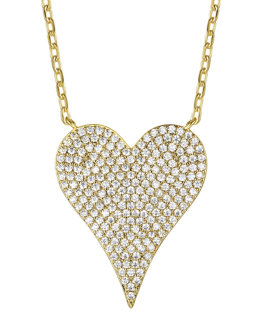 Shop Rachel Glauber 14k Plated Cz Heart Layering Necklace