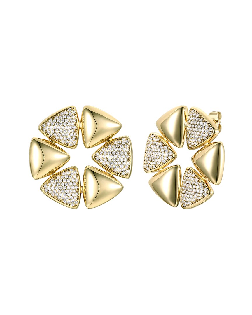 Rachel Glauber 14k Plated Cz Flower Studs