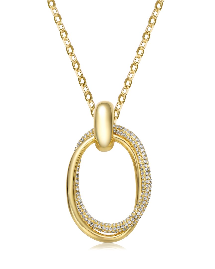 Rachel Glauber 14k Plated Cz Eternity Circle Pendant Necklace