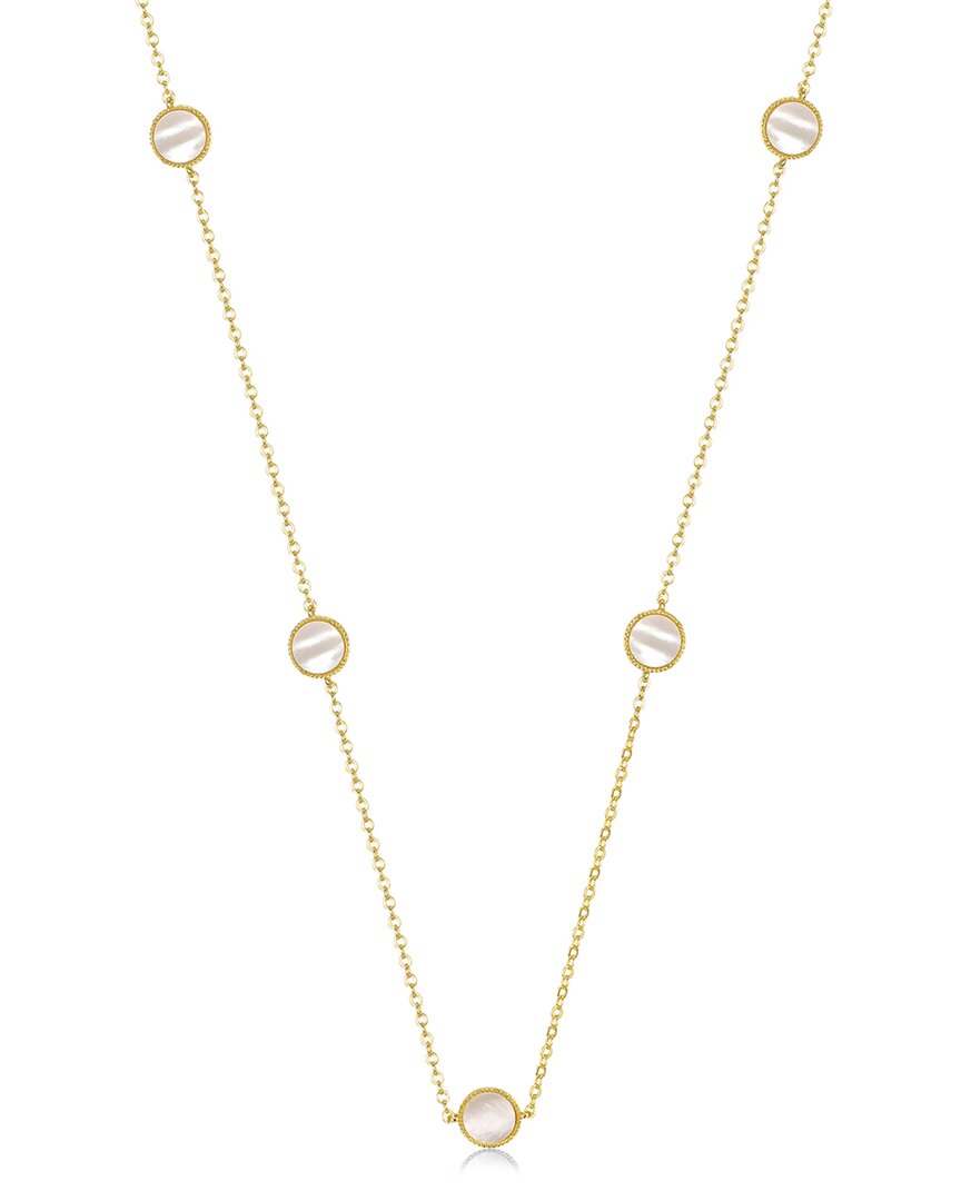 Rachel Glauber Rg 14k Gold Plated With Diamond Cubic Zirconia Halo Mariner Link Station Chain Necklace