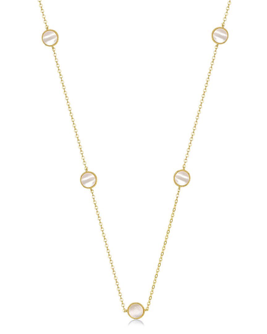 Rachel Glauber 14k Plated Cz Station Necklace