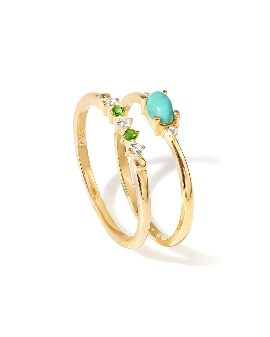 Tiramisu 14k Over Silver 0.57 Ct. Tw. Gemstone Solitaire Ring In Gold