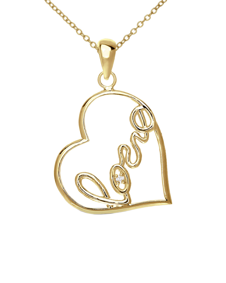 Genevive 14k Over Silver Cz Necklace