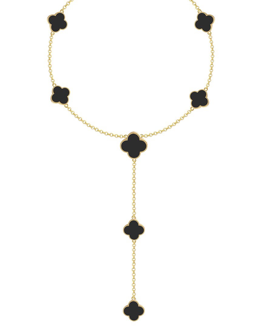 Gabi Rielle 14k Over Silver Black Onyx Lariat Necklace